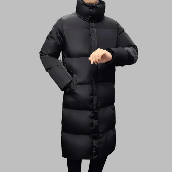 Gents Urban Parka | Stilvolle, lange, schwarze Puffer-Winterjacke für Herren