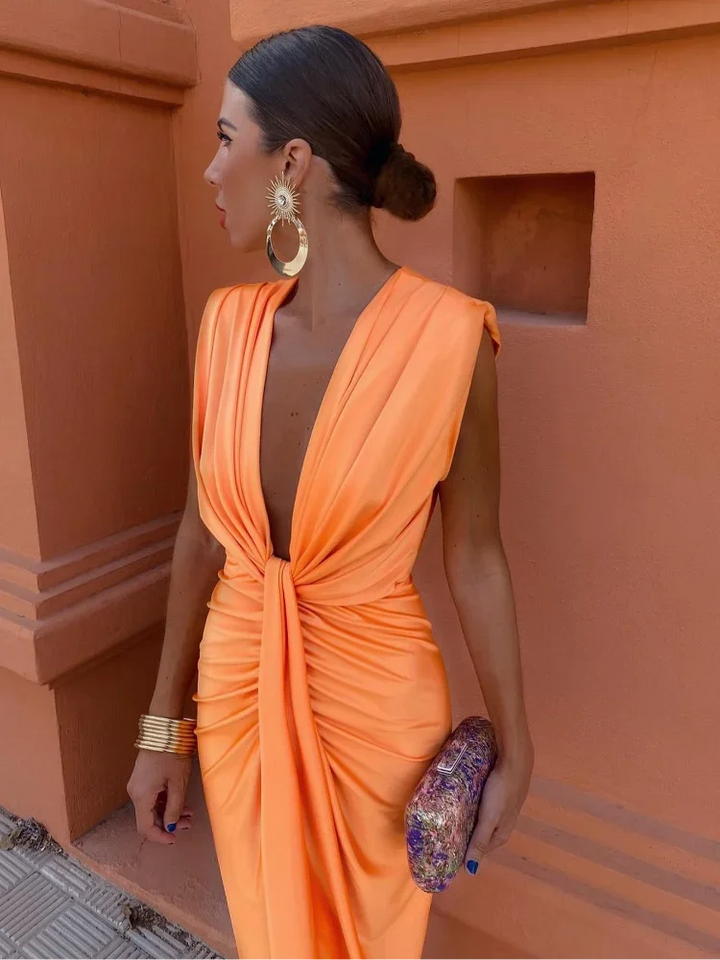 Abendkleid für Damen - Elegantes Cut-Out Maxikleid für Sommer