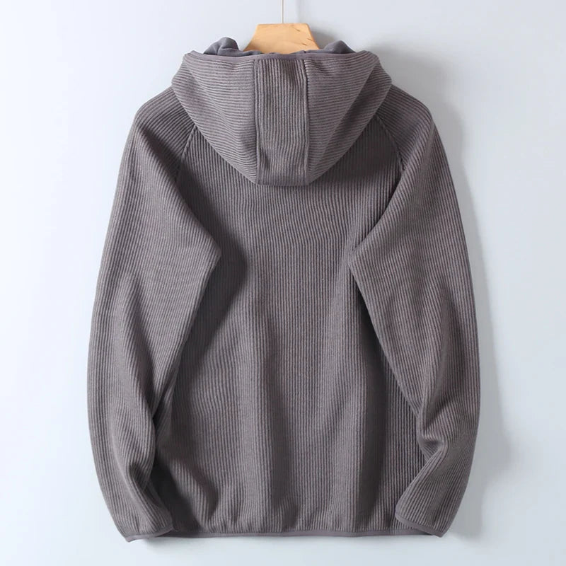 David Strick-Hoodie | Warmer Herren-Strickpullover mit Reißverschluss