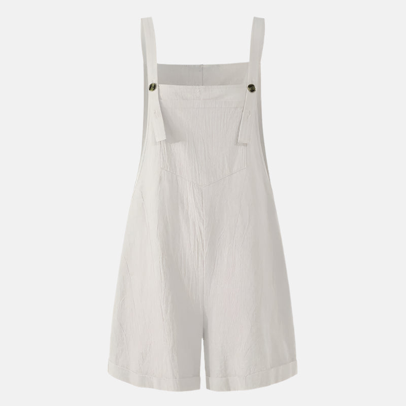 Sena Sommer Overall | Lässiger kurzer Boho-Stil Latzhose mit Tasche