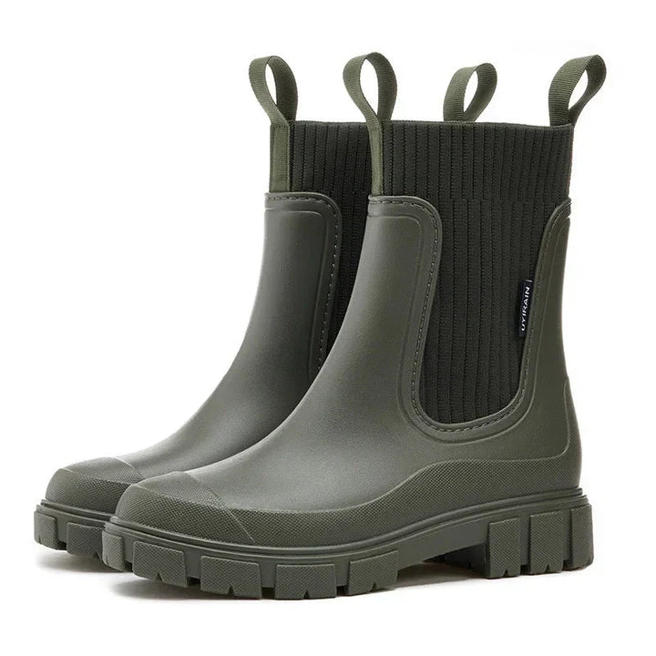 Regenstiefel für den Herbst - Stylische Warme Wasserdichte Gummistiefel mit Komfort für Damen