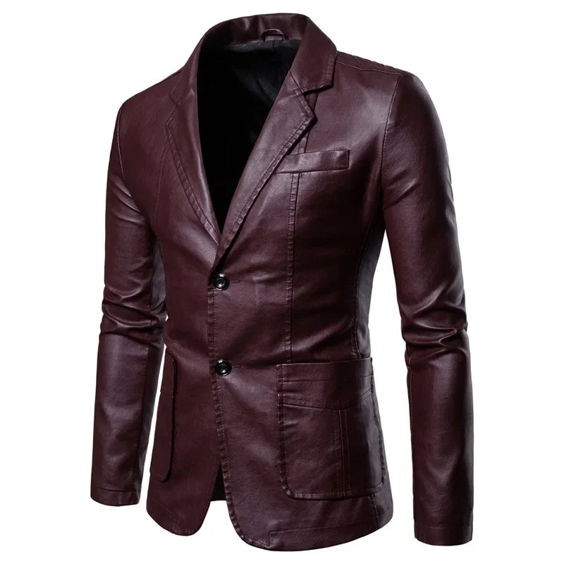 Gents Lederblazer | Casual mittellange Jacke für Herren mit Kragen