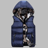 Armour Camo Weste | Casual gepolsterte Weste mit beidseitigem Camouflage-Druck und Kapuze für Männer