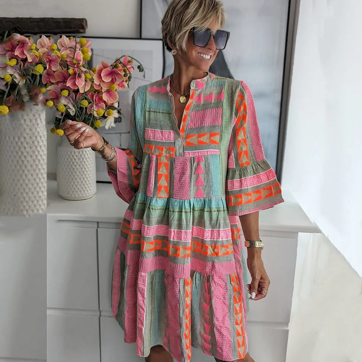Tunika-Kleid für Damen - Festliches Sommerkleid mit Print