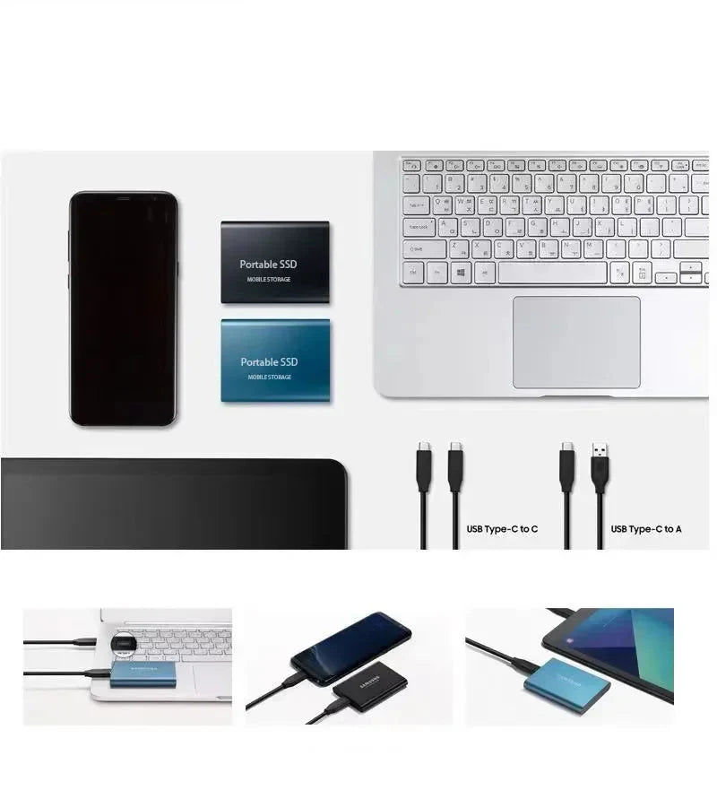Portable SSD 128TB extern USB 3.1 - Schnelle externe Festplatte SSD kompakt für unterwegs