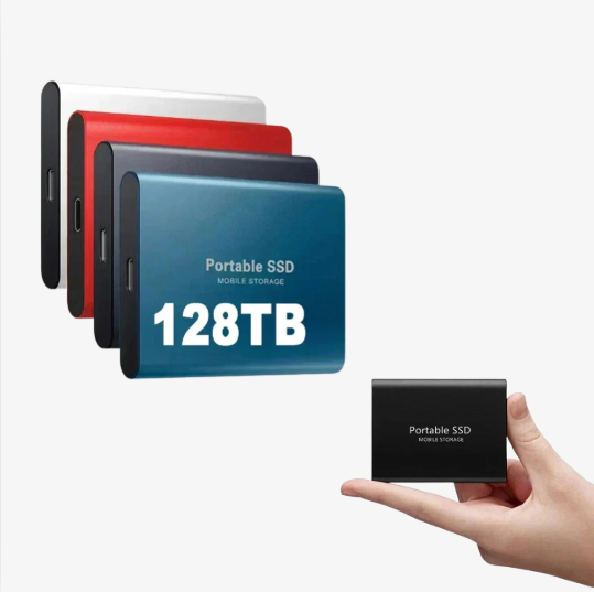 Portable SSD 128TB extern USB 3.1 - Schnelle externe Festplatte SSD kompakt für unterwegs