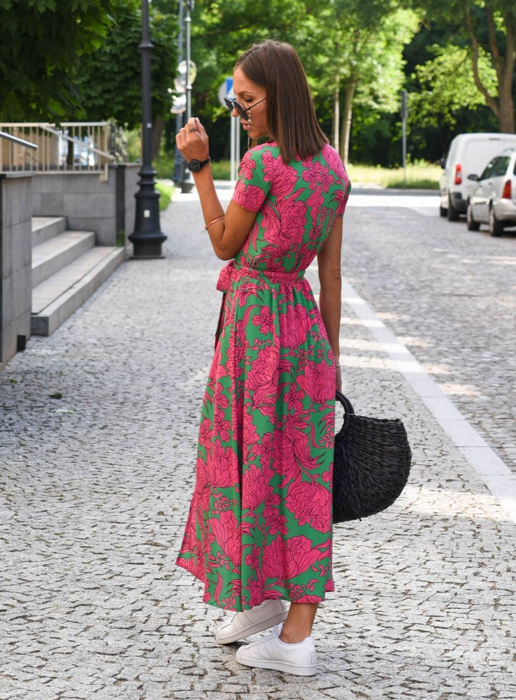 Sommerkleid für Damen - Luftiges geblümtes Maxikleid
