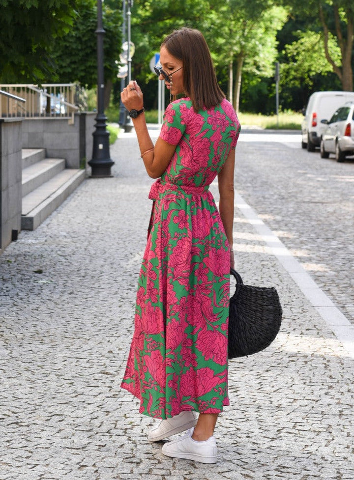 Sommerkleid für Damen - Luftiges geblümtes Maxikleid