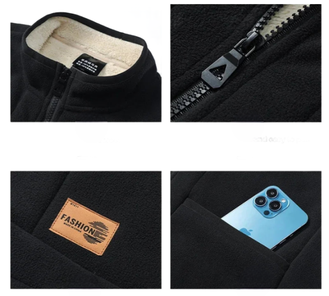 Weste für Herren - Ärmellose Outdoor Weste mit Fleece-Futter