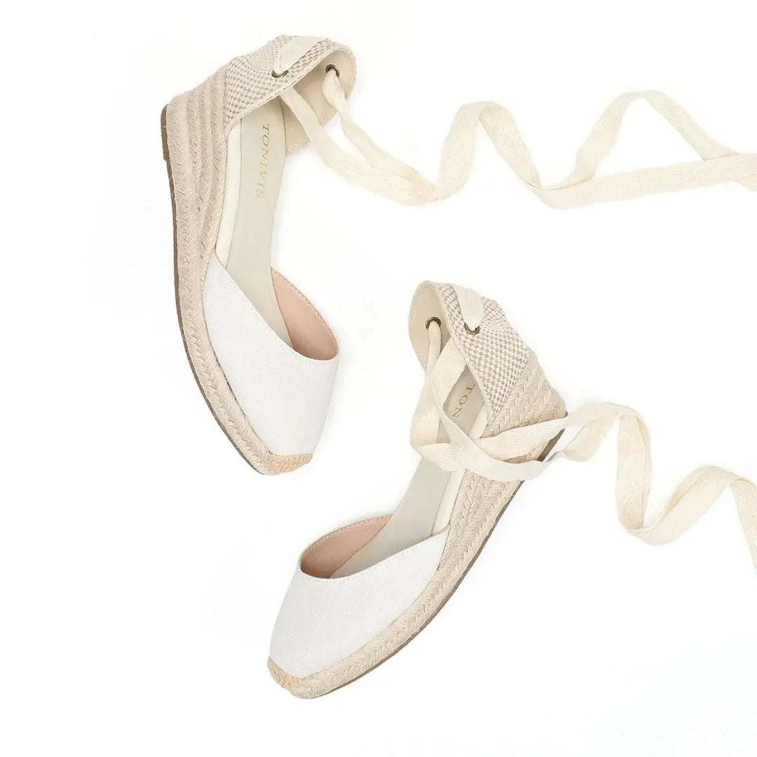 Tônivis Espadrilles Plateau | Bequeme Damen Keilabsatz Schnür-Sandalen für Sommer