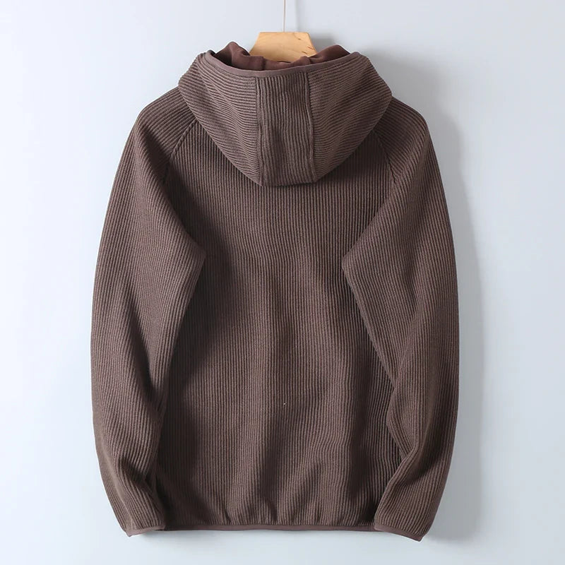 Tiamo Cable Knit Hoodie Weste | Warmer Herren-Kapuzenpullover mit Reißverschluss