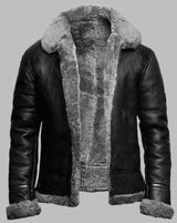 Maximilian Retro Leder Winterjacke Herren | Winterjacke mit Fleece-Futter und Kragen