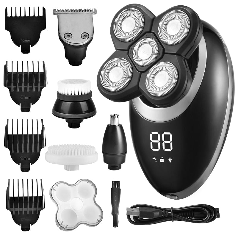 Pro Shaver V2 - Rasierer elektrisch wasserdicht kabellos - Herren Trimmer 4D Bartschneider Glatze Körper Dusche