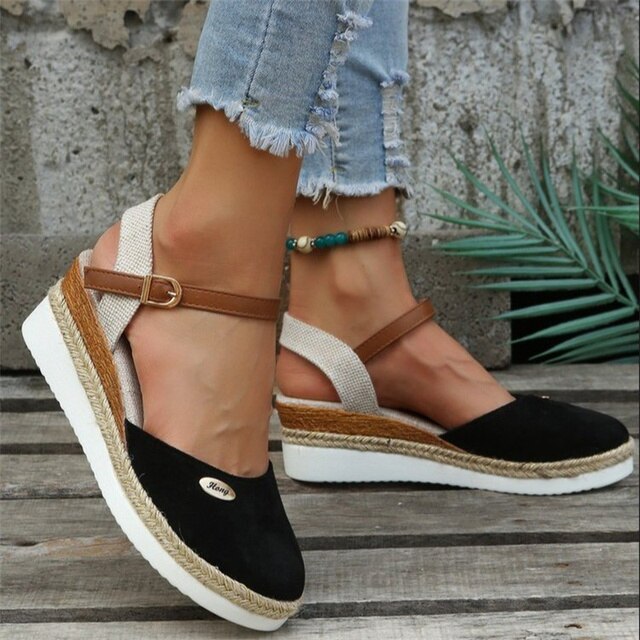Sandaletten für Damen - Bequeme Plateau Sandalen für Sommer