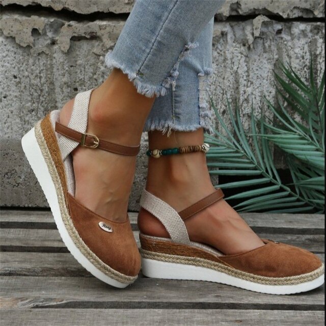 Sandaletten für Damen - Bequeme Plateau Sandalen für Sommer