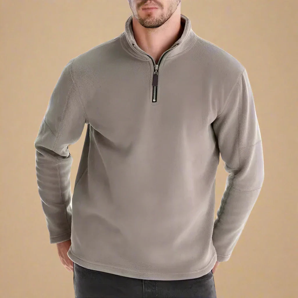 Sportieve fleece trui met rits voor heren