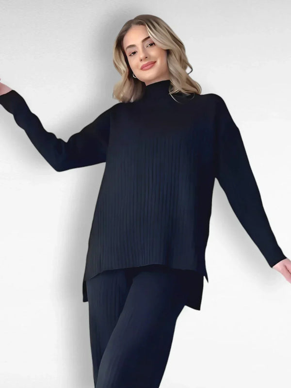 Stijlvol gebreide 2-delige Winter set met coltrui voor dames