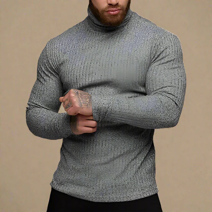 Rollkragenpullover für Kalte Tage - Robuster Muscle Fit Strickpullover für Herren