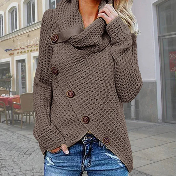 Symmetrischer warmer Kabelpullover für Damen