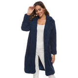 Trendy langer Polar-Fleece-Mantel für Damen