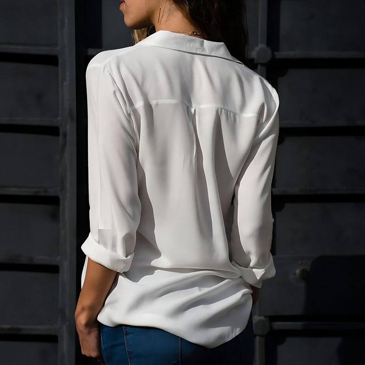Plisseebluse für Damen - Elegante Sommer Bluse mit Puffärmeln für jeden Anlass