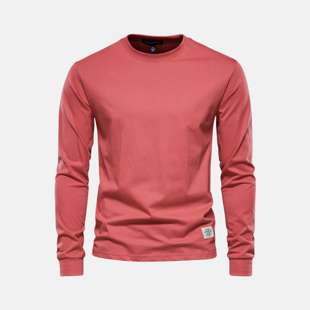 Langarmshirt für den Herbst - Casual Baumwoll-Langarmshirt mit Rundhalsausschnitt für Herren