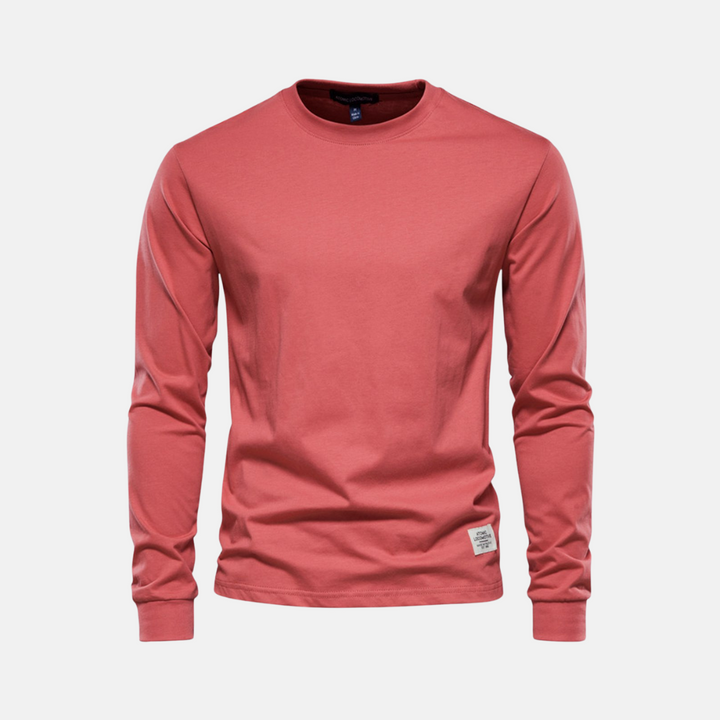 Langarmshirt für den Herbst - Casual Baumwoll-Langarmshirt mit Rundhalsausschnitt für Herren
