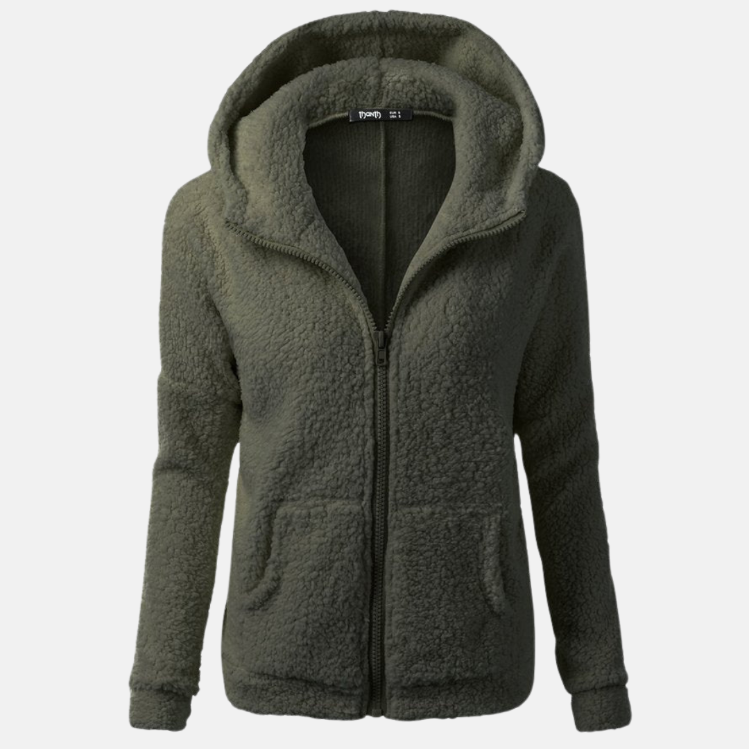 Fleecejacke für den kalte Tage - Warme Fleecejacke mit Kapuze für Damen