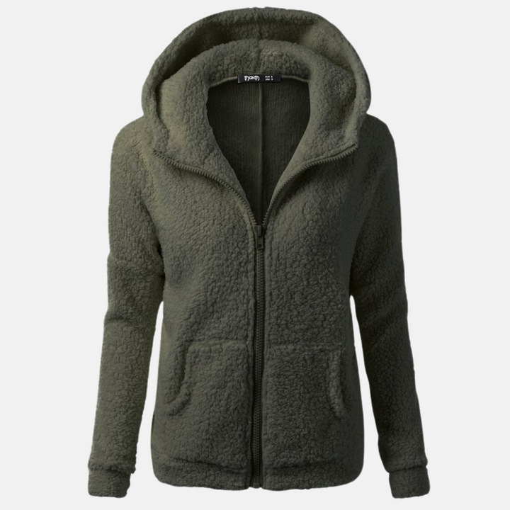 Fleecejacke für den kalte Tage - Warme Fleecejacke mit Kapuze für Damen
