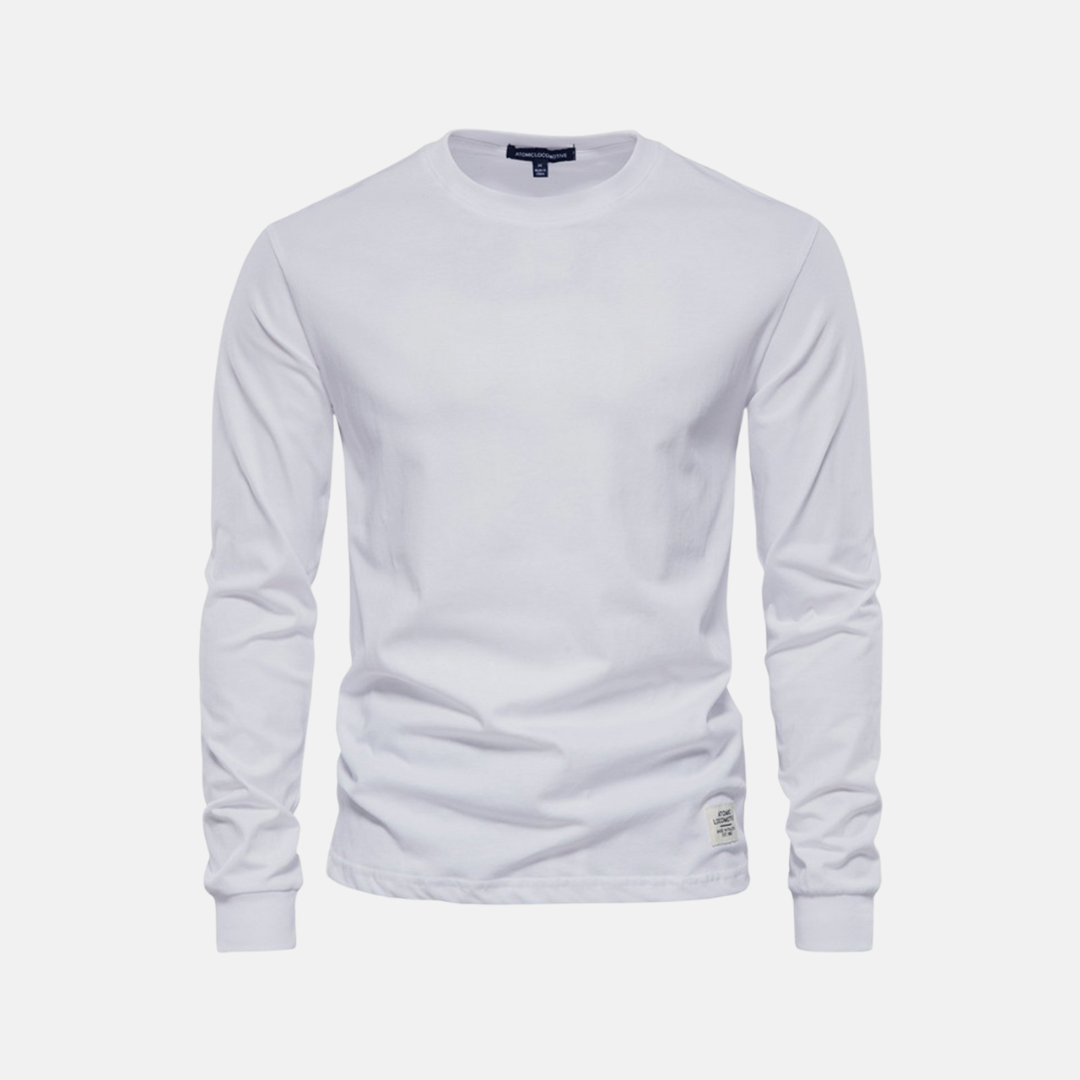 Langarmshirt für den Herbst - Casual Baumwoll-Langarmshirt mit Rundhalsausschnitt für Herren