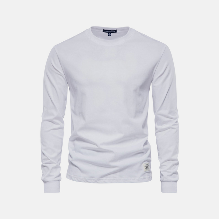 Langarmshirt für den Herbst - Casual Baumwoll-Langarmshirt mit Rundhalsausschnitt für Herren