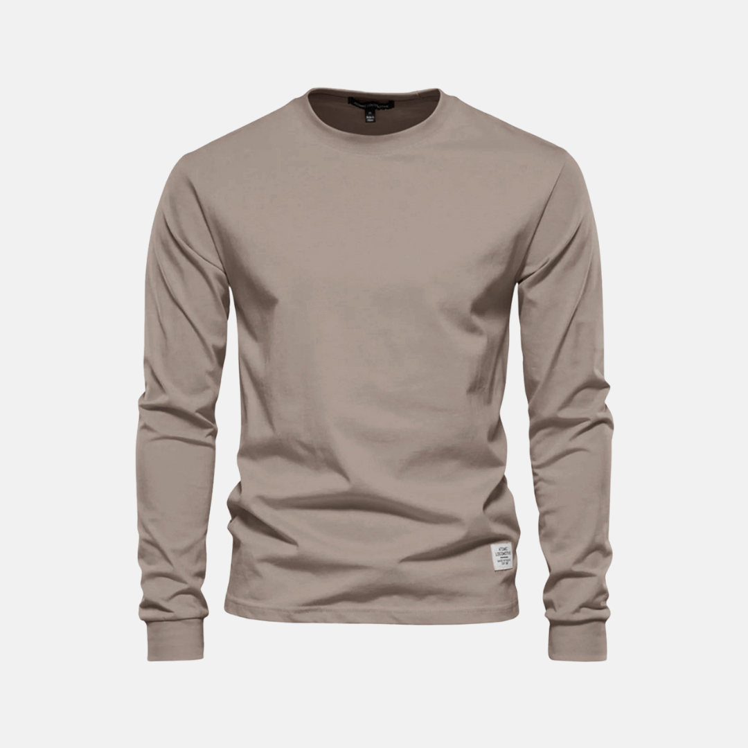 Langarmshirt für den Herbst - Casual Baumwoll-Langarmshirt mit Rundhalsausschnitt für Herren