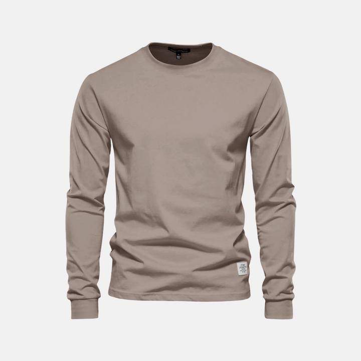Langarmshirt für den Herbst - Casual Baumwoll-Langarmshirt mit Rundhalsausschnitt für Herren