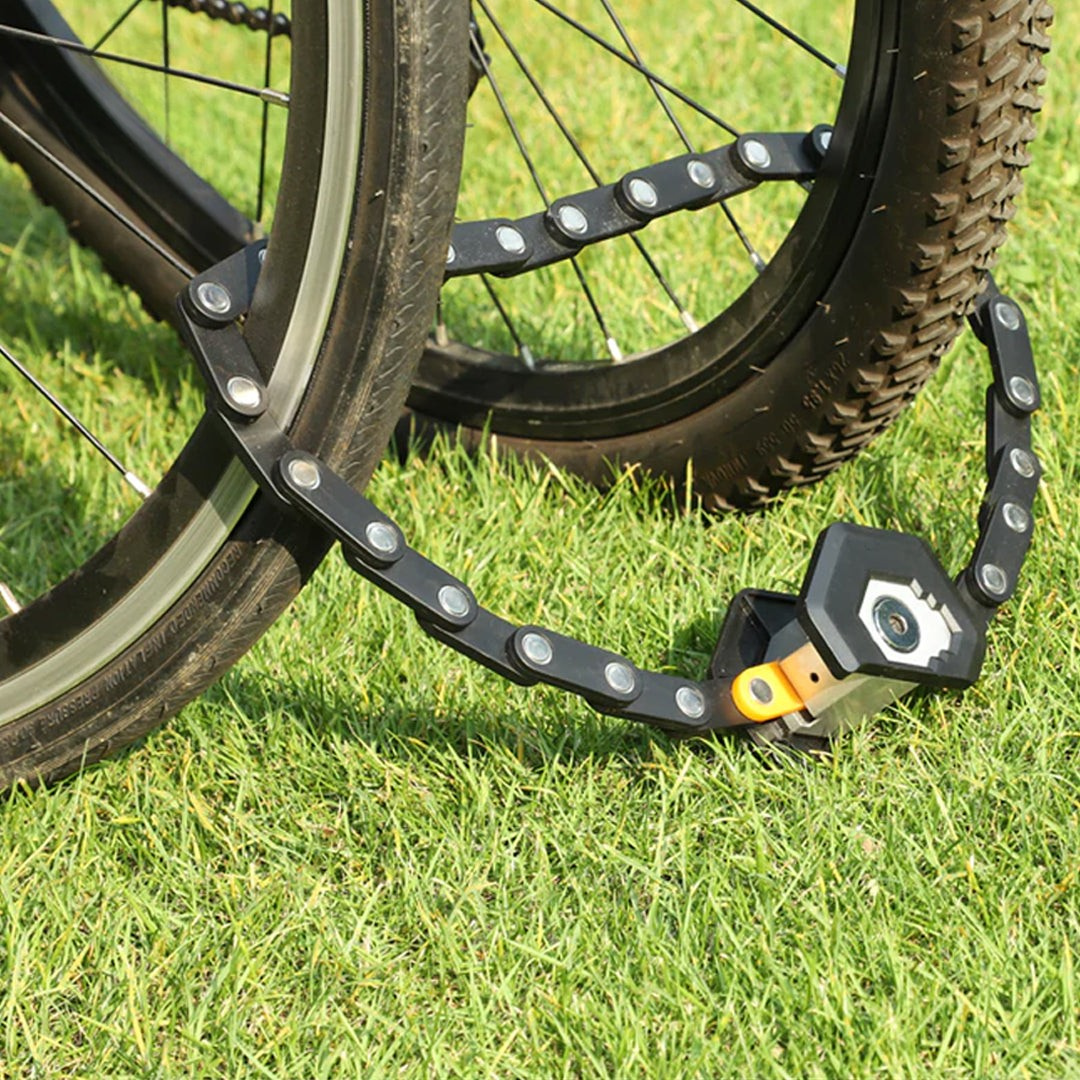 Fahrradschloss faltbar kompakt leicht - Kettenschloss sicher Anti-Diebstahl Herbst Fahrrad 78cm