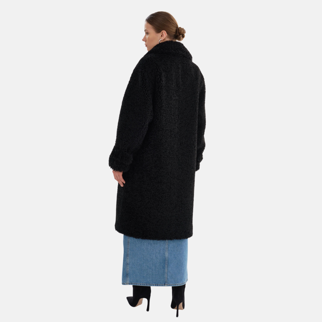 Fleecejacke für den kalte Tage - Stilvolle Lange Mantel mit Stehkrage für Damen