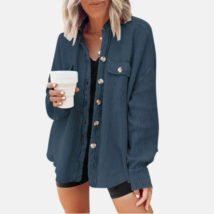 Cordhemd für den Herbst - Oversized Rippenflanell Hemdbluse für Damen