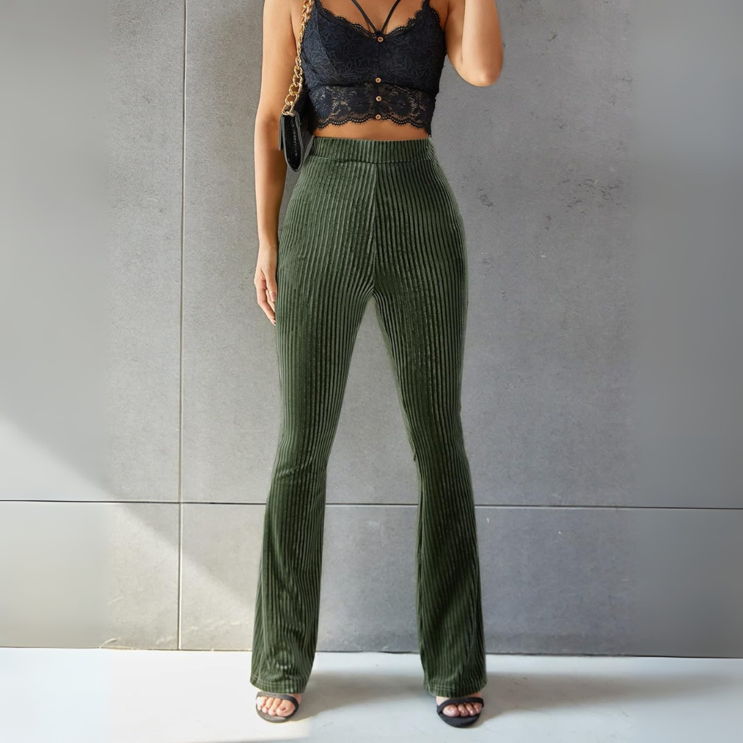 Cordhose für den Herbst - Stilvolle 3/4-Hose mit hoher Taille für Damen