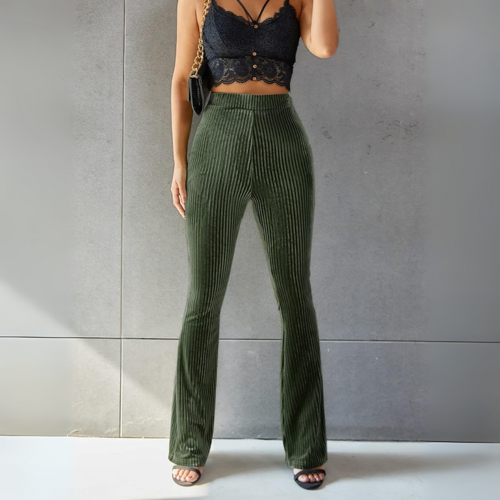 Cordhose für den Herbst - Stilvolle 3/4-Hose mit hoher Taille für Damen