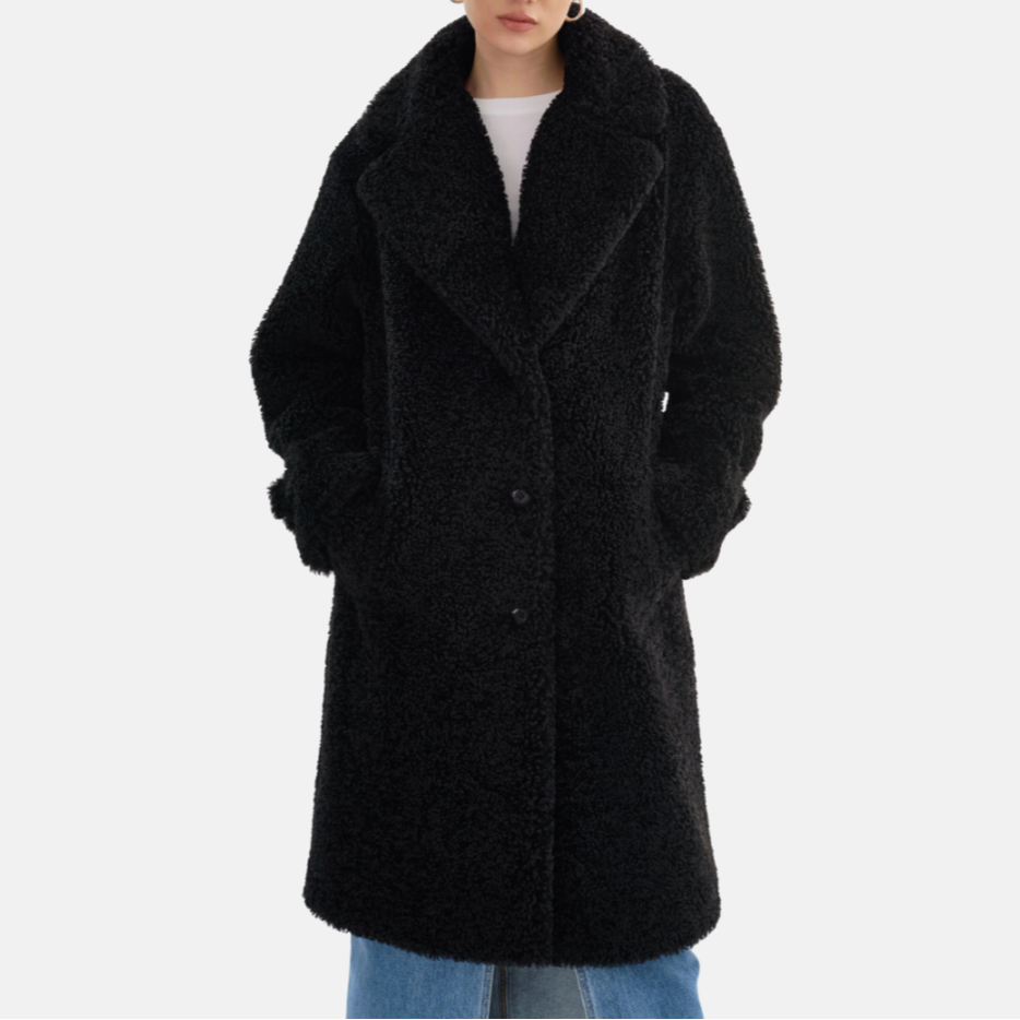Fleecejacke für den kalte Tage - Stilvolle Lange Mantel mit Stehkrage für Damen