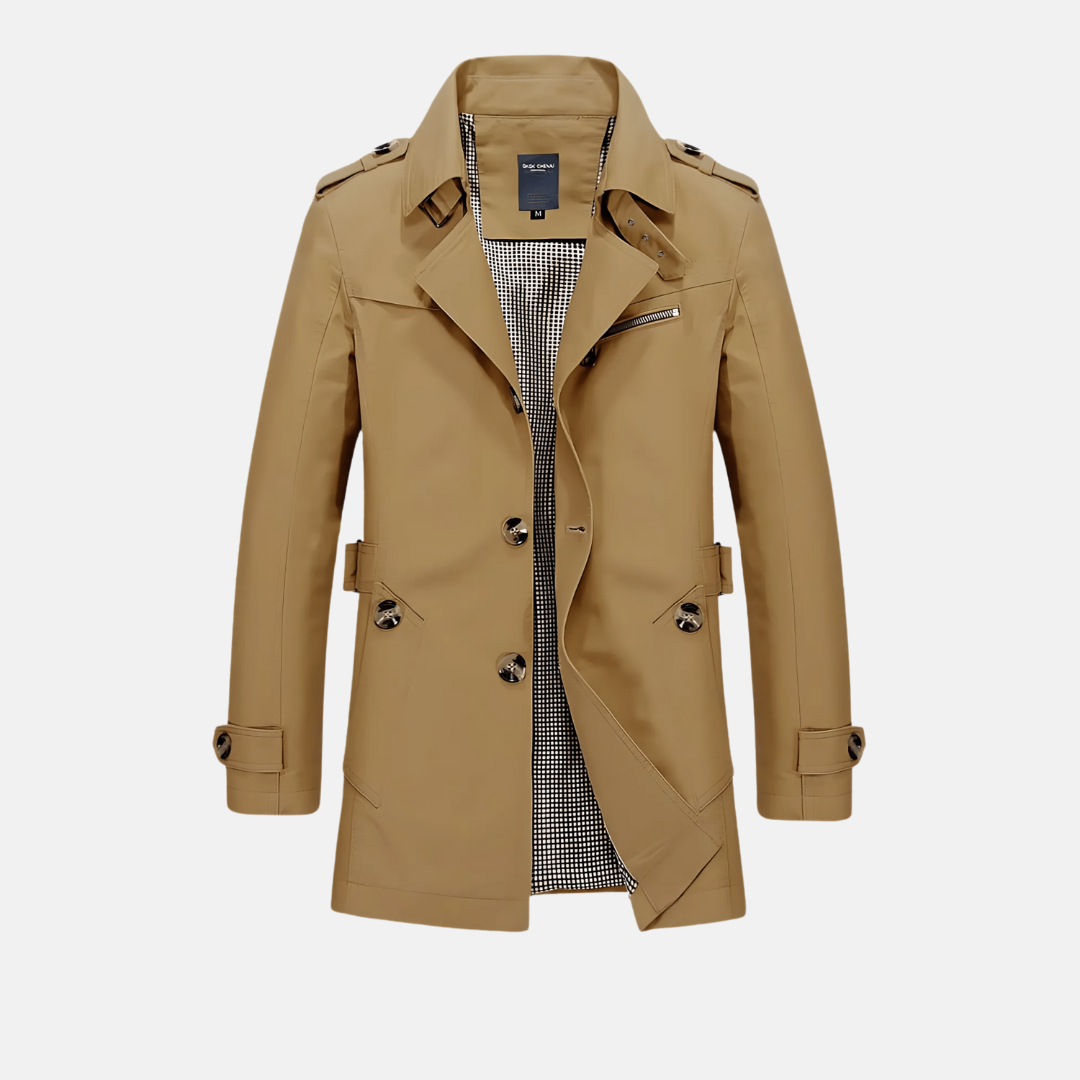 Trenchcoat für den Herbst - Stilvolle Lange Übergangsjacke für Herren