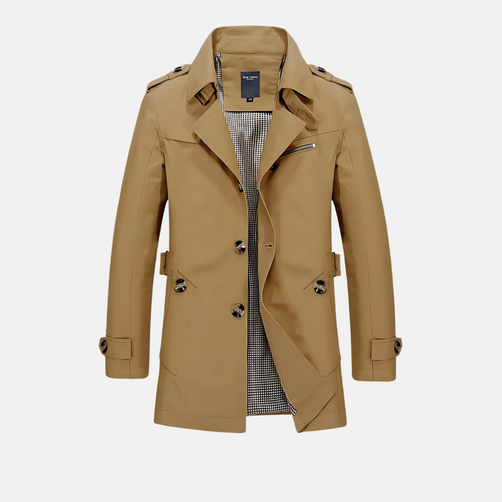 Trenchcoat für den Herbst - Stilvolle Lange Übergangsjacke für Herren