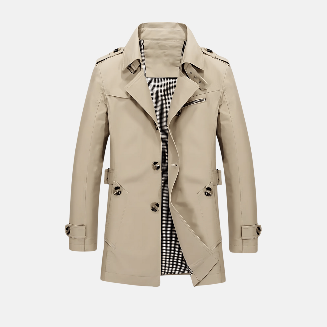 Trenchcoat für den Herbst - Stilvolle Lange Übergangsjacke für Herren