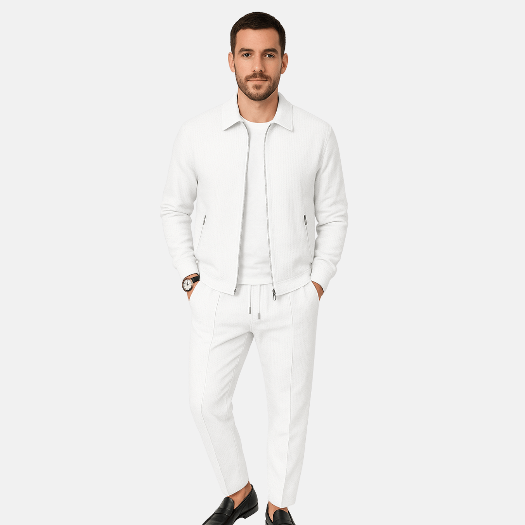 Lounge Zweiteiler für den Herbst - Stilvolle Twin Set mit Strickjacke und Hose für Herren