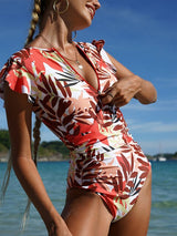 Loscana Floral Badeanzug | Vintage Damen Badeanzug mit Rüschen
