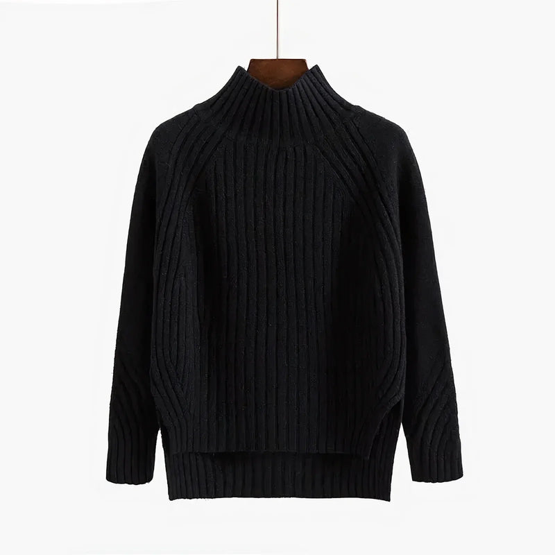 Warmer gestrickter Pullover für Damen mit langen Ärmeln