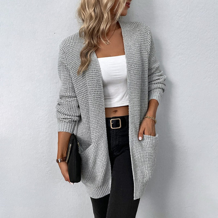 Warmer gestrickter langer Cardigan für Damen