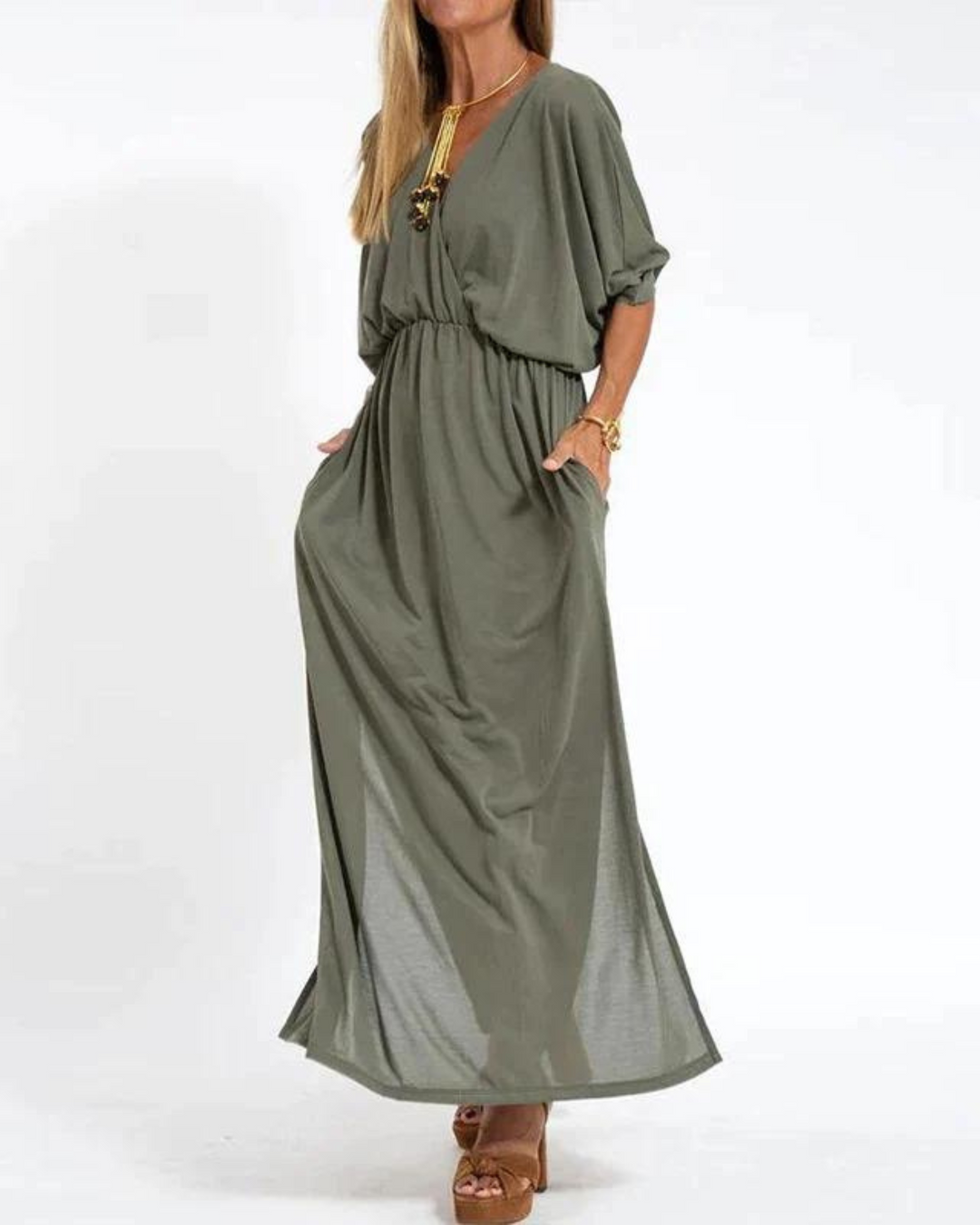 Wickelkleid Schlitz Damen