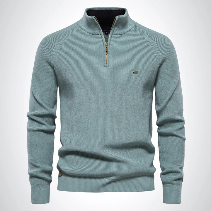 Troyer für den Herbst - Baumwoll-Pullover mit Halb Zip für Herren