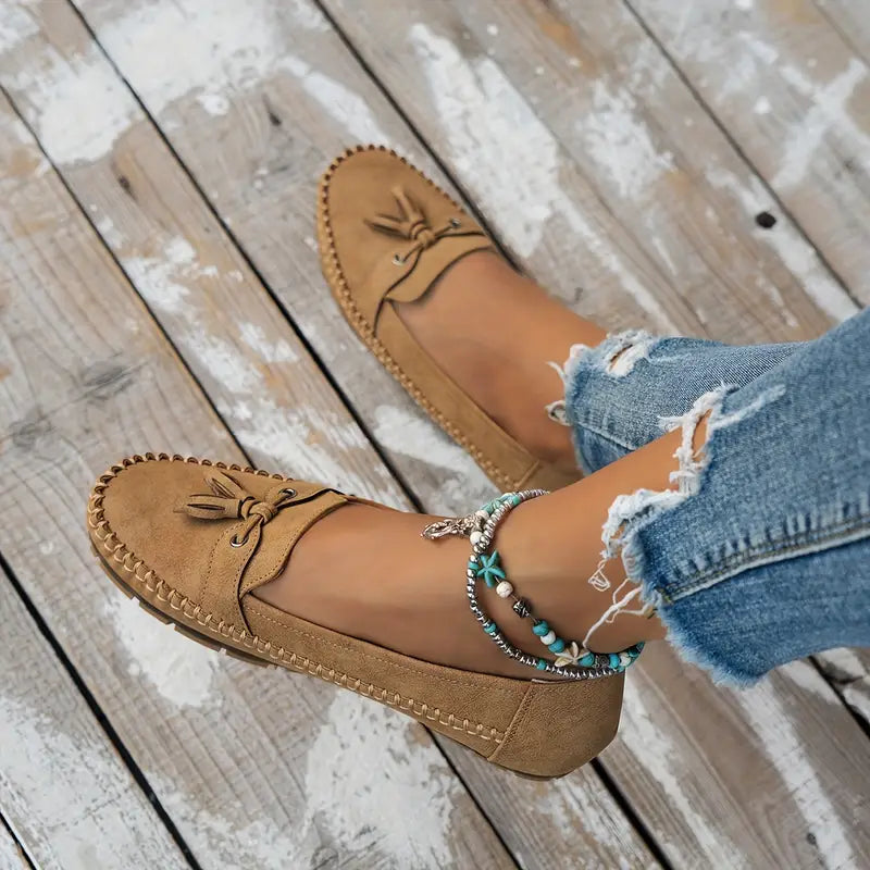 Mokassins für Damen - Bequeme Halbschuhe mit Fußbett für Sommer