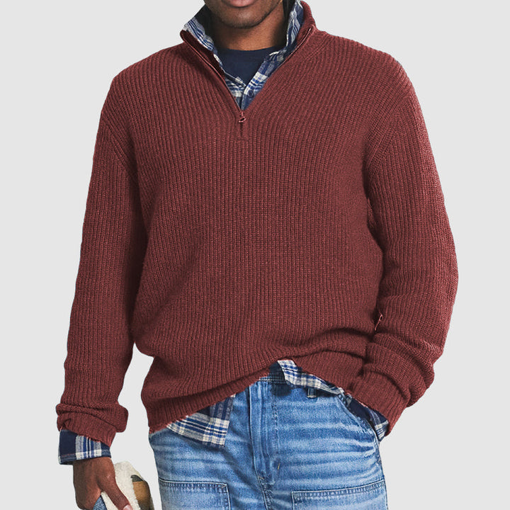 Troyer für den Herbst - Business Casual Strick-Pullover mit Reißverschluss für Herren